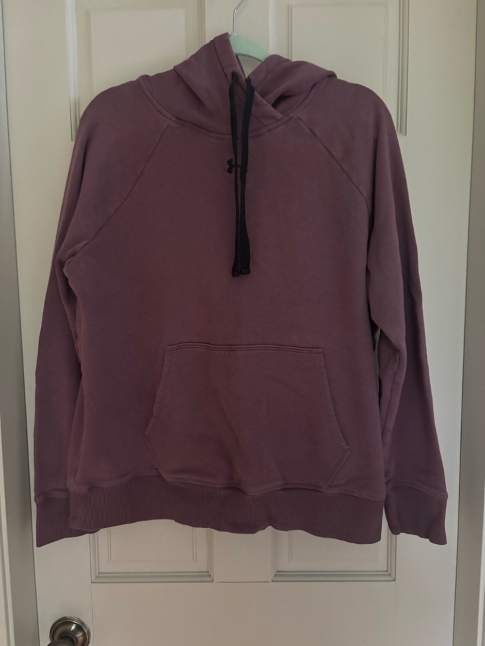 Under Armour Mauve Pullover Hoodie with Black Drawstrings
